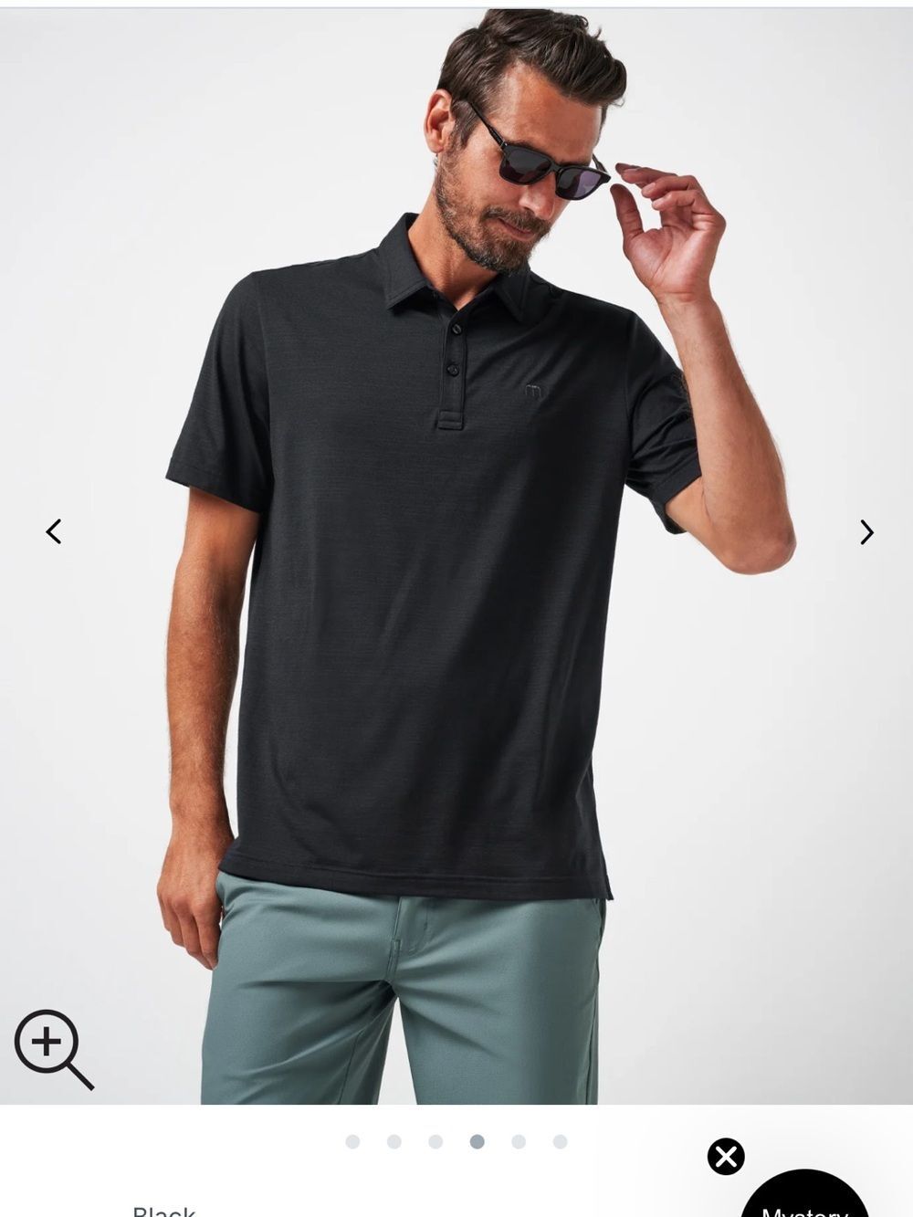 Travis Mathew Men's The Heater Polo Size XL Black Golf Casual